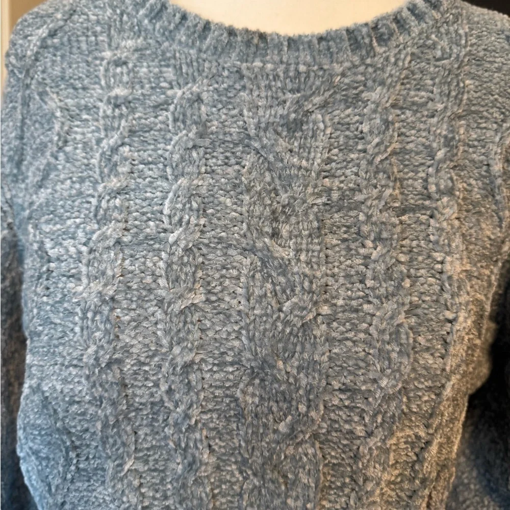 NWT Karen Scott Crewneck Chenille Fuzzy Sweater